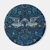 William Morris Blauwe Vogels Bloemmotief Tapijt Kl Magneet (Voorkant)