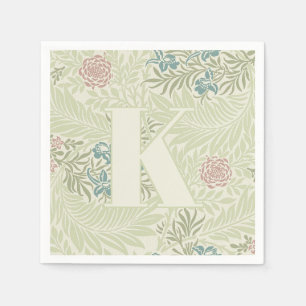 William Morris Blauwgroen Blauw & Roze Larkspur Pa Servet