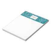  William Morris Blauwgroen Botanisch Monogram Notitieblok (Gedraaid)