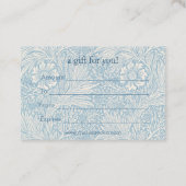 William Morris - Bleu Marigold certificat cadeau (Dos)