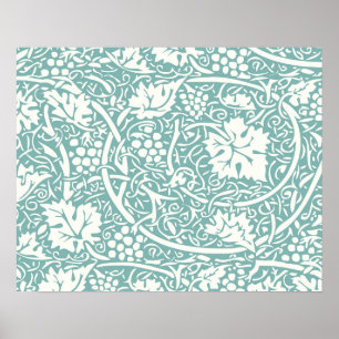 William Morris Bloem Behang Teal Poster