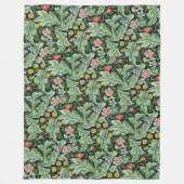 William Morris Bloemen Anjer Roze Groen Fleece Deken (Voorkant)