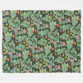 William Morris Bloemen Anjer Roze Groen Fleece Deken (Voorkant (Horizontaal))