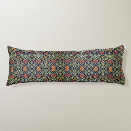 William Morris Bloemen Bladgroen Geel Rood Lichaamskussen