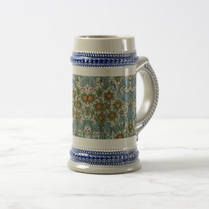 William Morris  Bloemen Geel Groen Blauw Bierpul