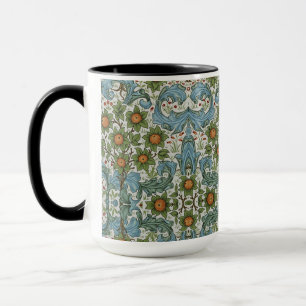 William Morris  Bloemen Geel Groen Blauw Mok