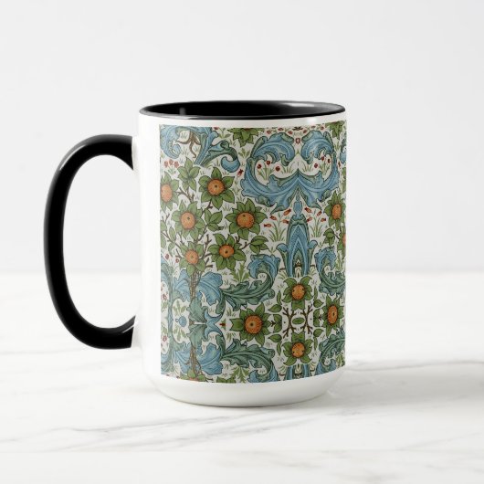William Morris  Bloemen Geel Groen Blauw Mok (Links)