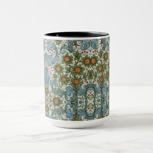 William Morris  Bloemen Geel Groen Blauw Mok (Midden)