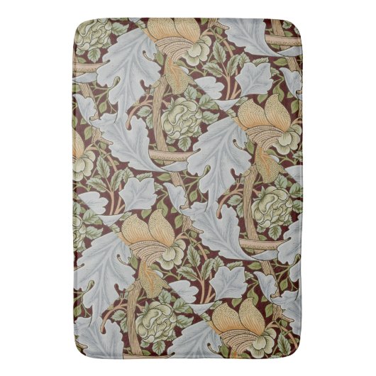 William Morris Bloemen Wit Rood Badmat (Voorkant Verticaal)