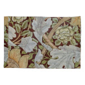 William Morris  Bloemen Wit Rood Kussensloop (Achterkant-Links)