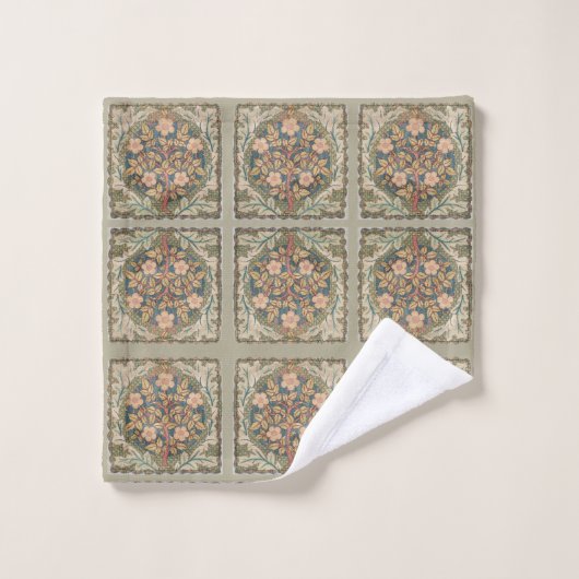 William * Morris Bloemenboom Trellis Creme Bad Handdoek (Wasdoekje)