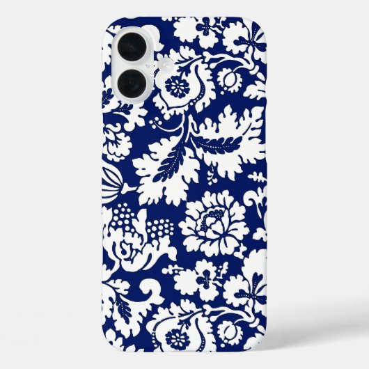 William Morris Bloemendamask, Kobaltblauw & Wit Case-Mate iPhone Case (Achterkant)
