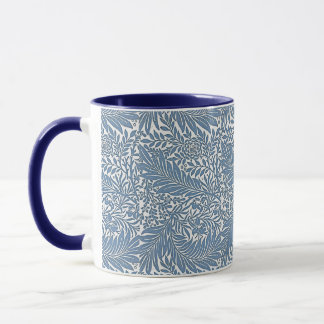 William Morris Bloemenmotief Blauw Wit Mok
