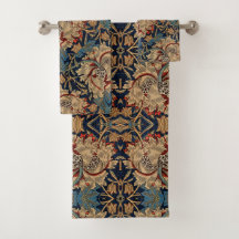 William Morris Bloemenmotief Rood Blauw