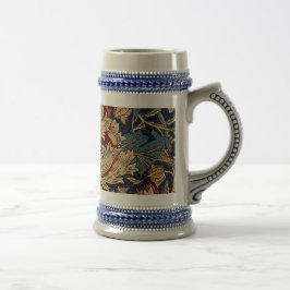 William Morris  Bloemenmotief Rood Blauw Bierpul