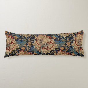 William Morris Bloemenmotief Rood Blauw Lichaamskussen