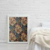 William Morris Bloemenmotief Rood Blauw Tegeltje