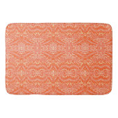  William Morris bloemenmotief wit Sinaasappel Badmat (Voorkant)