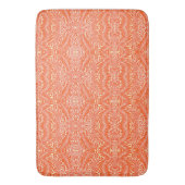  William Morris bloemenmotief wit Sinaasappel Badmat (Voorkant Verticaal)