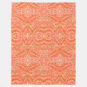  William Morris bloemenmotief wit Sinaasappel Fleece Deken (Voorkant)