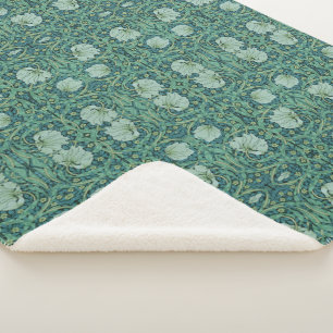 William Morris  Bloemenpatroonpimpernel Sherpa Deken