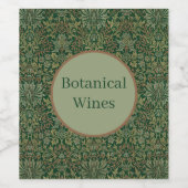William Morris Bloementuin-Groenen Wijn Etiket (Enkel label)