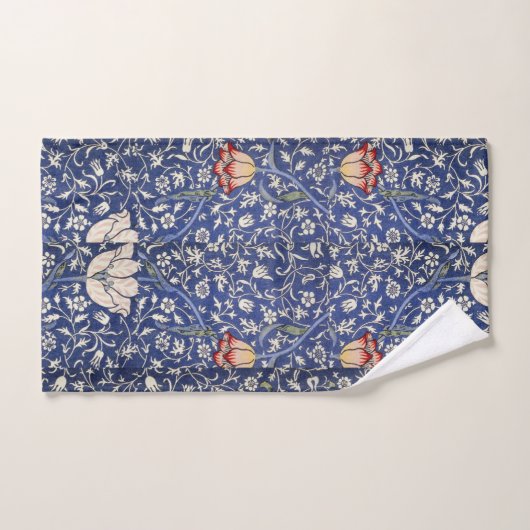 William Morris Bloementulp Blauw Wit Rood Bad Handdoek (Handdoek)