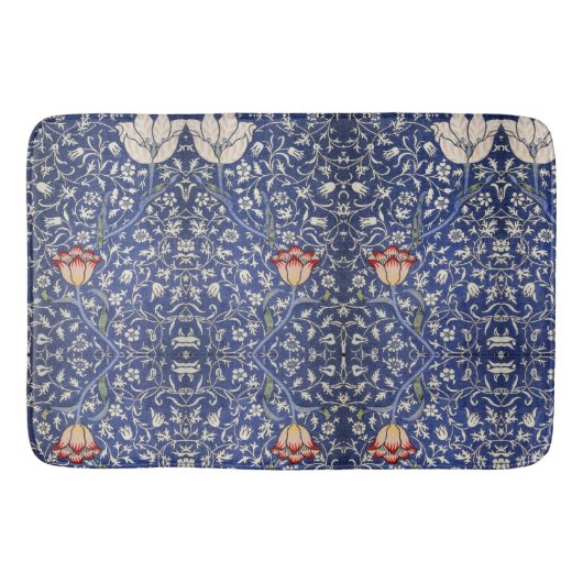William Morris  Bloementulp Blauw Wit Rood Badmat (Voorkant)