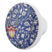 William Morris  Bloementulp Blauw Wit Rood Keramische Knop (Rechts)