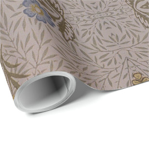 William Morris bloemmotief Blauw Cadeaupapier