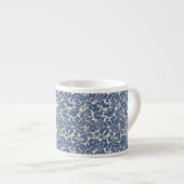  William Morris Bloemmotief Blauw Wit Espresso Kop (Voorkant rechts)