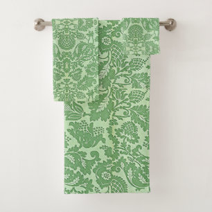 William Morris Bloemmotief Groen Bad Handdoek