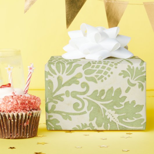  William Morris Bloemmotief Groen Cadeaupapier (Verjaardagsfeest)