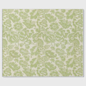  William Morris Bloemmotief Groen Cadeaupapier (Vlak)