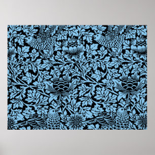 William Morris Bloemmotief Vogel Anemoon Poster