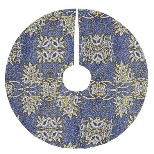 William Morris Blue and Gold Tulip Willow Design Kerstboom Rok (Voorkant)