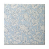 William Morris Blue Art Nouveau Floral Pattern Tegeltje (Voorkant)