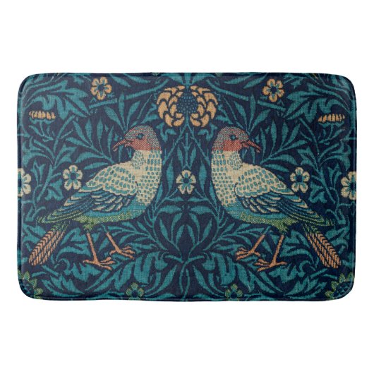 William Morris Blue Birds Pattern Badmat (Voorkant)
