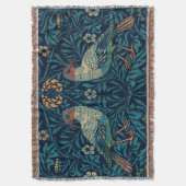 William Morris  Blue Birds Pattern Deken (Voorkant Verticaal)