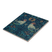 William Morris  Blue Birds Pattern Tegeltje (Zijkant)