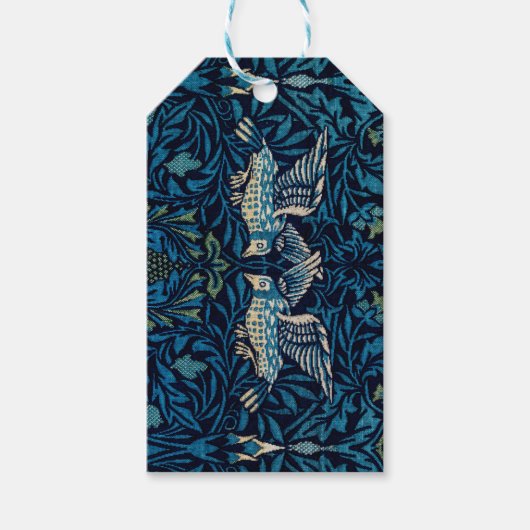 William Morris Blue Birds Tapestry Classic Cadeaulabel (Voorkant)