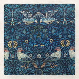 William Morris Blue Birds Tapestry Classic Glazen Onderzetter