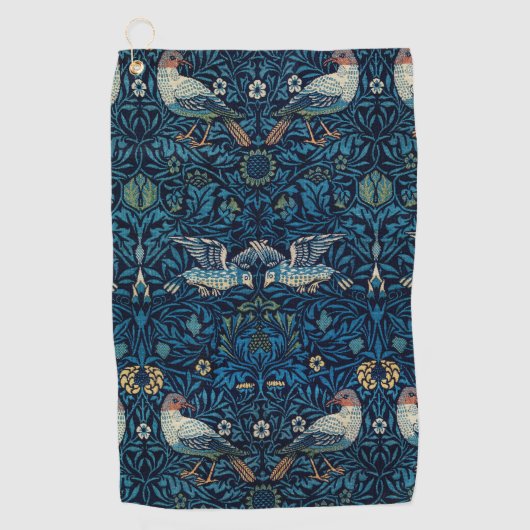 William Morris Blue Birds Tapestry Classic Golfhanddoek (Voorkant)