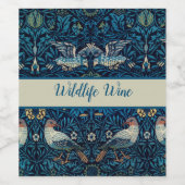 William Morris Blue Birds Tapestry Classic Wijn Etiket (Enkel label)
