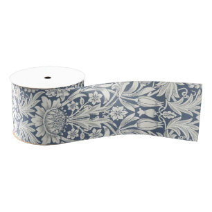 William Morris Blue Bloemen bruiloft Grosgrain Lint