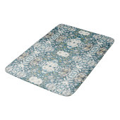 William Morris Blue BOHO Waterverf Floral Art Badmat (Gekanteld)