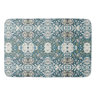 William Morris Blue BOHO Waterverf Floral Art Badmat