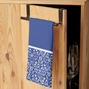 William Morris Blue en White Floral Print Theedoek