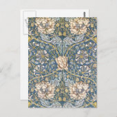 William Morris Blue Floral Briefkaart (Voorkant / Achterkant)