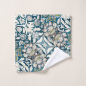 William Morris  Blue Floral Collage Art Bat Bad Handdoek (Wasdoekje)